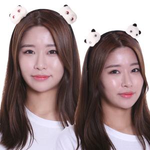 곰돌이 머리띠 남자 여자 파티 솜방울 방울 캐릭터