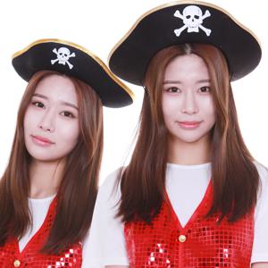 금색 테두리 해적 모자 선장 캐리비안 후크 파티 용품