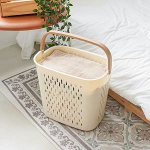 우드톤 빨래바구니