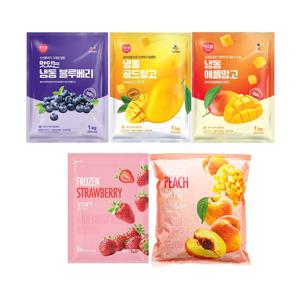 이츠웰 냉동 과일(블루베리/골드망고/애플망고/딸기/복숭아) 5종 2+2 골라담기