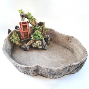 실내 가습 미니 분수대 수초 물레방아와 연못 수반 (소)