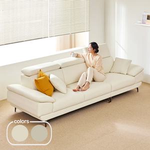 몬스터 가죽 4인용 소파 6단계 헤드레스트 (스툴선택)