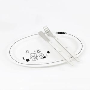 카카오프렌즈 두들두들 앞 접시 예쁜 디저트 플레이트 그릇 1P 라이언&춘식이