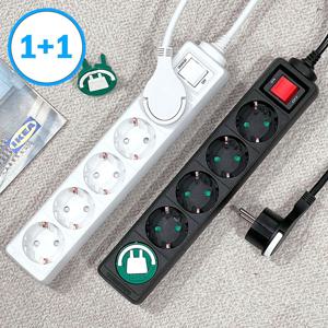 1+1 납작 멀티탭 디자인 인테리어 플러그 접지 고용량 5구 절전 1.5m 3m 5m