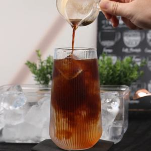 플리츠 카페 내열 유리컵 500ml