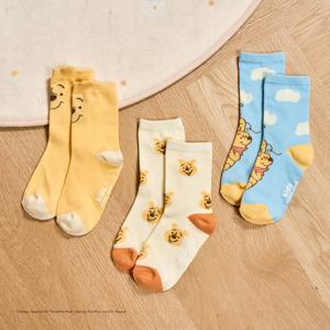 디즈니 푸우 양말 3P SET 옐로우