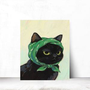감성 일러스트 고양이그림 동물 카페 거실 인테리어액자 새침냥이 31X41cm