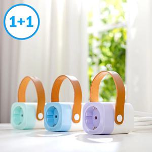 1+1 납작 멀티탭 디자인 귀여운 플러그 고용량 여행용 캠핑용 1구 C타입 USB 1.5m
