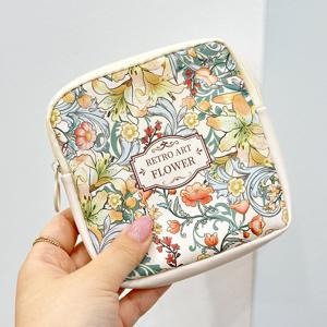 플로럴 플라워 여성 시크릿 파우치 생리대 위생용품 보관 휴대 미니파우치
