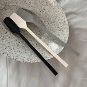 실리콘 잼스푼 3color 블랙 화이트 그레이 스프레더 이유식 롱스푼