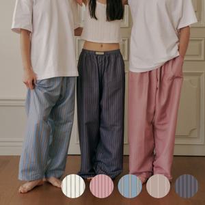 모먼트 스트라이프 홈웨어 파마자 바지 5color