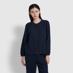 여 이중지 셔링 파자마 셔츠 (3 sizes)(3 colors)