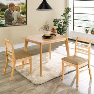 북유럽풍 고무나무식탁 테이블 가죽방석의자세트 750