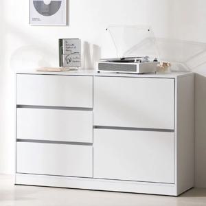 활용좋은 5칸 철레일 서랍장 국내제작 1200 화이트