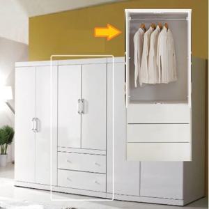 긴옷 옷봉형수납 2단 하부 철레일서랍 옷장 800 2색