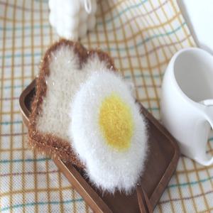 식빵, 달걀후라이 토스트 수세미