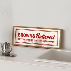 홈카페포스터 빈티지 카페인테리어 가로 긴액자 BROWN BUTTER