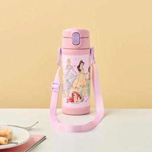 디즈니 프린세스 보온 빨대컵 400ML 어깨끈 포함