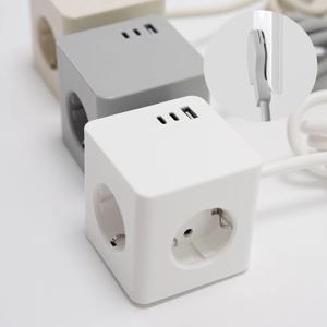 납작 큐브 멀티탭 3구 USB C타입 1.8m 4000W