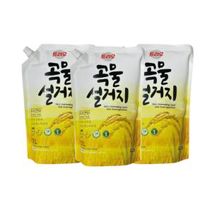 트리오 곡물 설거지 우리현미 주방세제 리필 1.2L x 3개