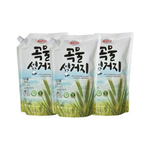 트리오 곡물 설거지 우리밀 주방세제 리필 1.2L x 3개