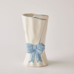 블루리본 부케 화병 화이트