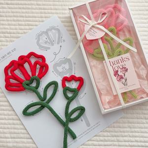 니트레터링 니트 카네이션 어버이날 부모님 선물 용돈박스 만들기 세트 DIY 키트