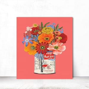 꽃그림 일러스트 팝아트 유니크 거실 현관 인테리어액자 캔버스 31X41cm