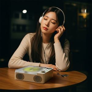 LP 턴테이블 감성을 담은  CD플레이어 라디오 와 블루투스 스피커 는 덤