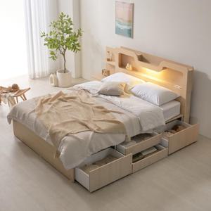 호텔 코모도 LED 수납 침대 프레임 SSQK(매트선택)