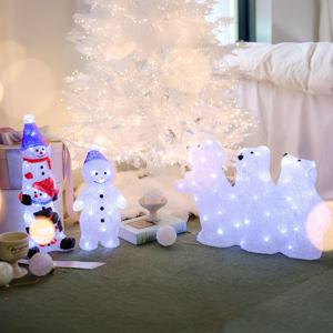 겨울 감성 LED 아크릴 무드등 눈사람 곰돌이 3종 (베란다꾸미기/조명)
