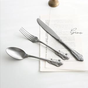 실버넌스 엔틱 커트러리 3P 세트 (스푼+포크+나이프) 양식기 레스토랑 신혼 집들이 선물
