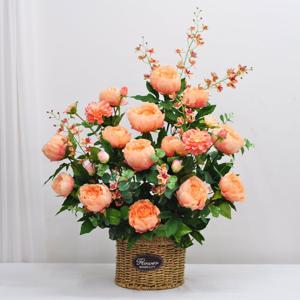 피치작약 센터피스 조화 꽃바구니_ 성전 꽃꽂이 교회 법당 절 꽃꽂이 수반꽃 사방화