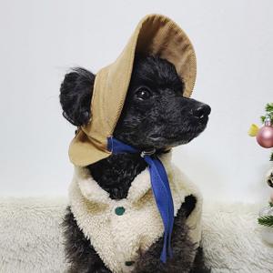 골덴 베이지 가을 겨울 강아지모자 썬캡