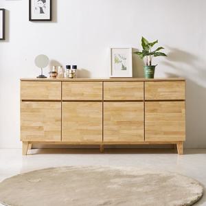 루시엔 높은 1600 LPM 고무나무 원목 수납 거실장