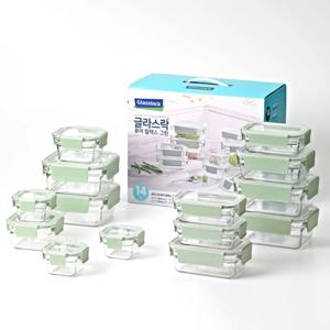 퓨어 유리 밀폐용기 혼합 14조(릴렉스그린)