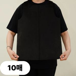 접이식 일회용앞치마 블랙 10매 두터운앞치마 1회용앞치마 앞치마소포장