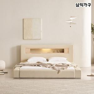 포레티 편백나무 LED 저상형 가죽침대(매트제외) SS/Q/LK 3Types
