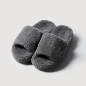 메모리폼 극세사 퍼 거실화_250-265_그레이