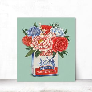 꽃 화병 팝아트 일러스트 거실액자 인테리어그림 캔버스 꽃향2 S 31x41cm