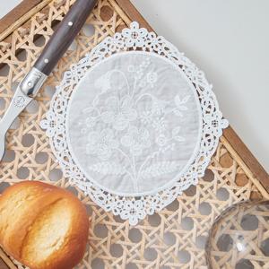 레이스 꽃잎 자수 티코스터 컵받침대