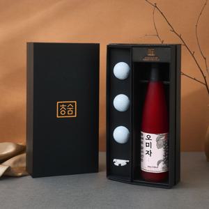 프리미엄 라운딩 선물세트(오미자500ml + 타이틀리스트 골프공3입 + 위치마커)