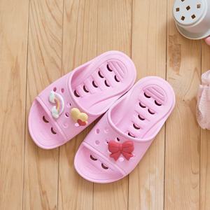 리본 PVC 물빠짐 아동욕실화 170mm PINK