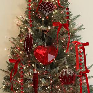 크리스마스트리 나무 꾸미기 볼 장식 오너먼트 루비하트 장식세트