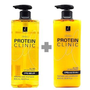아미노 프로틴 클리닉 단백질 (볼륨)샴푸 +손상컨디셔너 린스 / 855ml