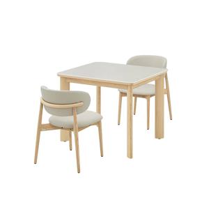 포멜로 세라믹 2인식탁세트_내추럴, 가죽체어2EA(옵션 택1)