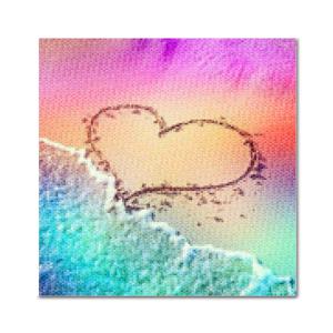 DIY 보석십자수 - 하트해변 BE18 (25x25)