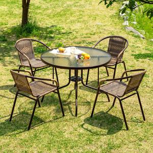 유로아이 1000 원형 39번 4인 야외 테이블 의자 세트