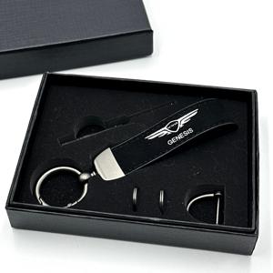 제네시스 호환 고급 가죽 키링 키홀더 키체인 선물박스 패키지 포함