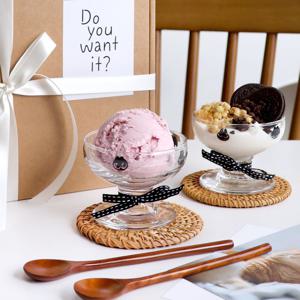 선물포장 고양이 캐릭터 미니디저트볼 2p 푸딩컵 아이스크림잔 집들이 답례품 선물세트 D52